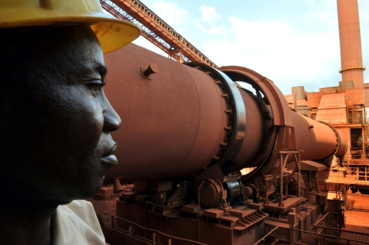 Guinea's coup leader met excutives from the extractive industries -- such as this bauxite plant