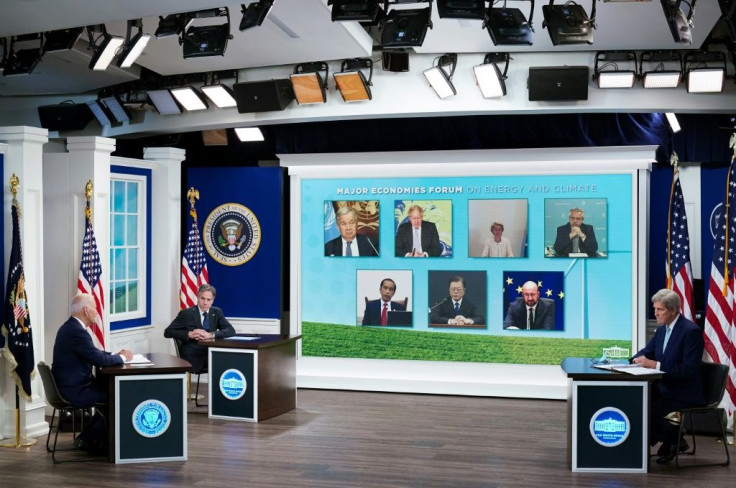 US President Joe Biden holds a virtual meeting with leaders on climate change