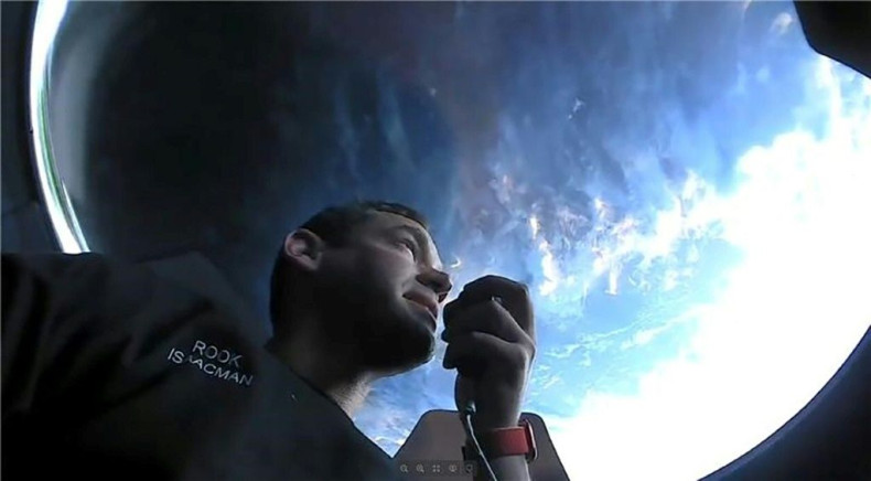 Mission commander  Jared Isaacman, an American billionaire, on board SpaceX's Dragon capsule in orbit around the Earth