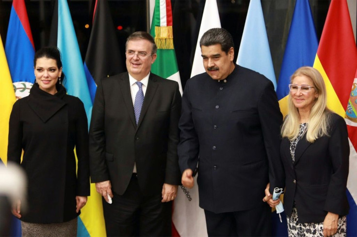 Venezuela's President Nicolas Maduro was greeted by Mexico's Foreign Minister Marcelo Ebrard in Mexico City