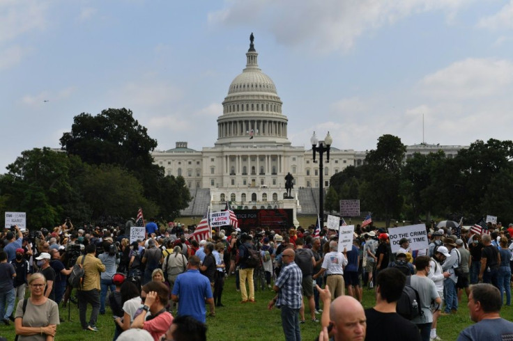 Demonstrators gather for the "Justice for J6" rally in Washington