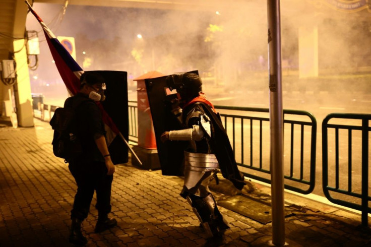 Police fired tear gas as things heated up briefly during the pro-democracy protests