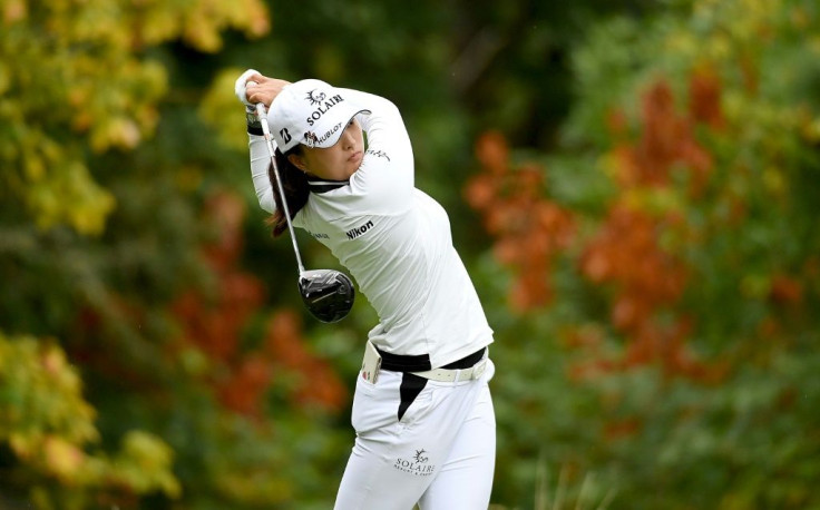 World number two Ko Jin-Young hits her tee shot on the 14th hole during the final round of the LPGA Portland Classic at the Oregon Golf Club