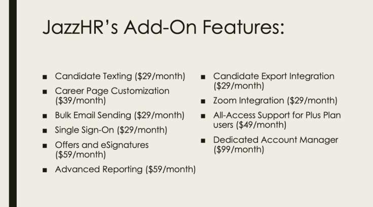 JazzHr table