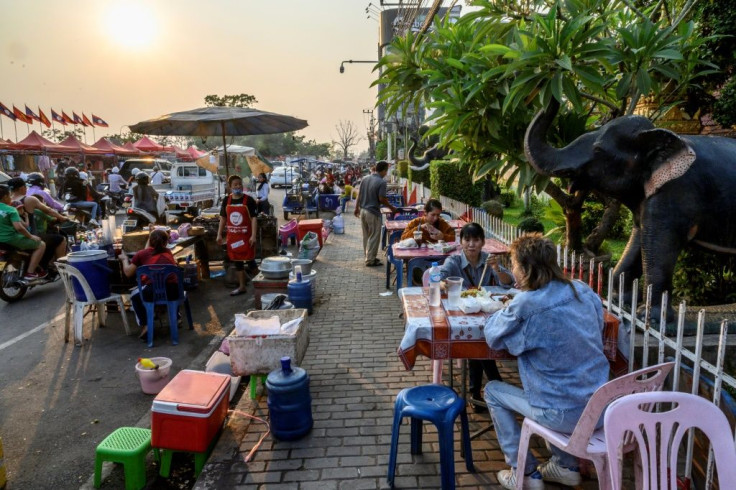 Selling street food in the Laos capital Vientiane has been banned as part of Covid restrictions