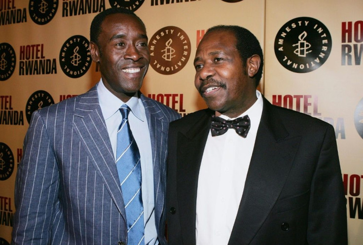 Paul Rusesabagina is pictured with American actor Don Cheadle who played him in the Hollywood film 'Hotel Rwanda'