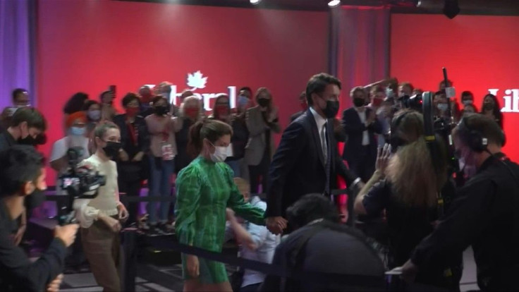 IMAGES Justin Trudeau speaks after winning a hotly contested election in Canada to be returned as Prime Minister, though projections show he failed to gain an absolute majority. "You are sending us back to work with a clear mandate to get us through the