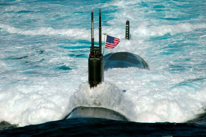 The Los Angeles-class attack submarine USS Tuscon in the East Sea off the coast of South Korea