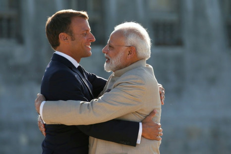 French President Emmanuel Macron (L, pictured August 2019) held talks with Indian Prime Minister Narendra Modi, where the two vowed to work together to promote stability in the Indo-Pacific area in a way that precludes "any form of hegemony"