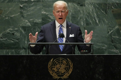 US President Joe Biden addresses the UN General Assembly