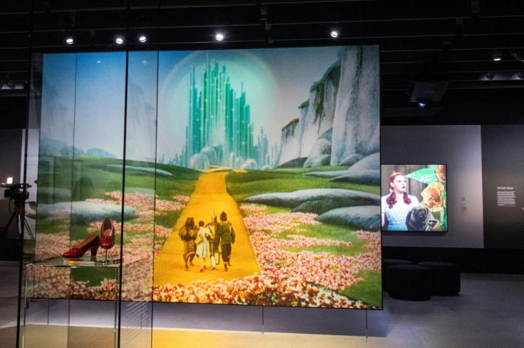 Judy Garland's shoes from the Wizard of Oz are displayed inside the Academy Museum Of Motion Pictures