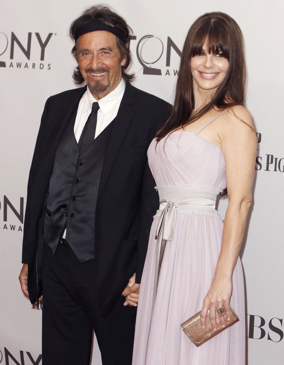 Actor Al Pacino and guest arrive for the American Theatre Wings 65th annual Tony Awards ceremony in New York