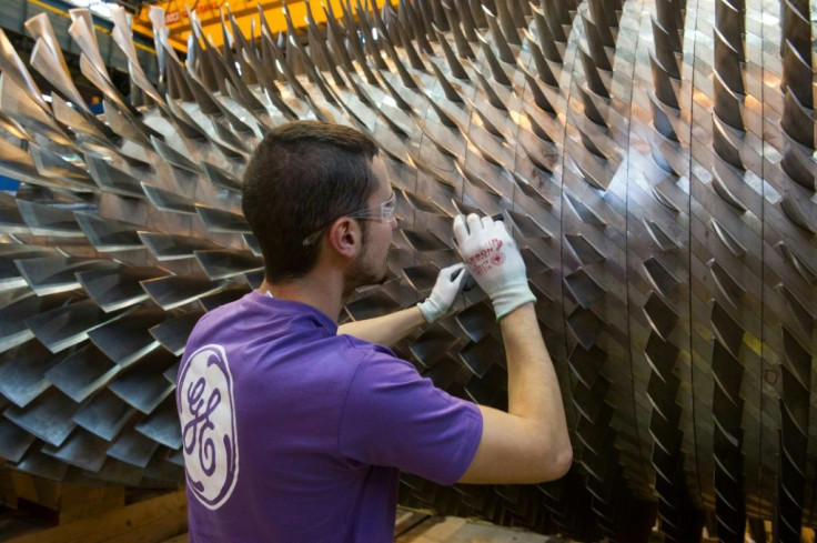 At work on a GE turbine in Belfort, eastern France.
