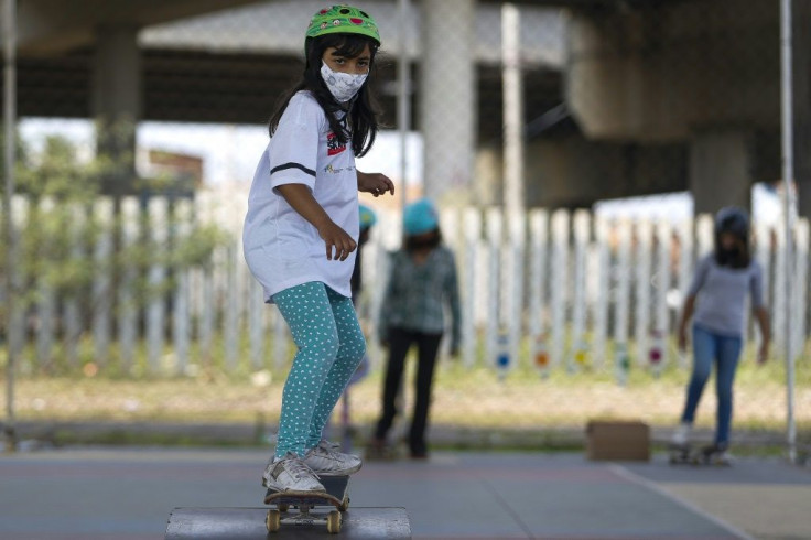 Skateboarder Marcela Rosa is just seven years old