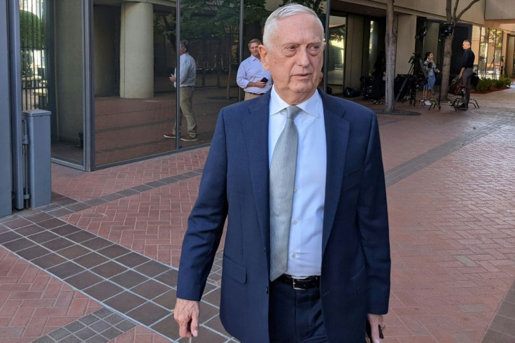 Former US defense secretary Jim Mattis arrives at the courthouse to testify in the fraud trial of Theranos founder Elizabeth Holmes, in San Jose, California on September 22, 2021