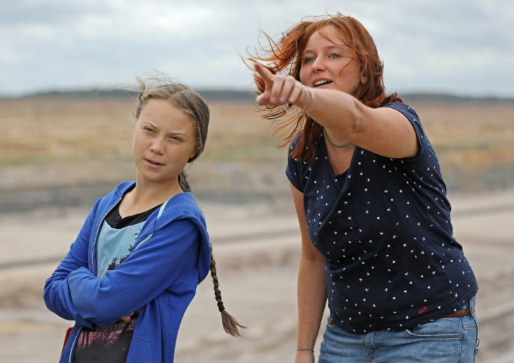 Kathrin Henneberger (R) with climate campaigner Greta Thunberg