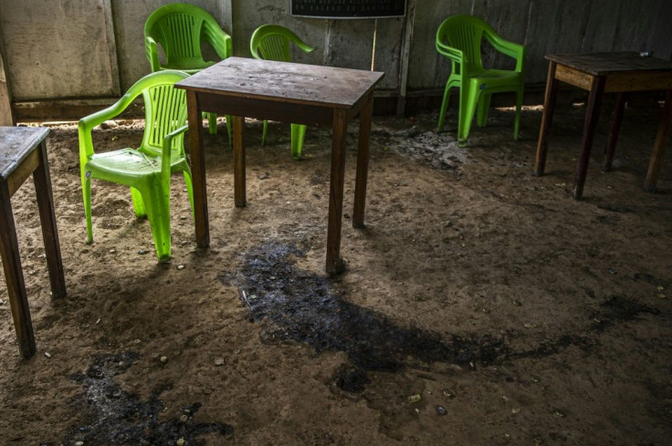 A tavern in San Miguel del Ene still bears the bloody evidence of a massacre of civilians blamed on Shining Path guerrillas