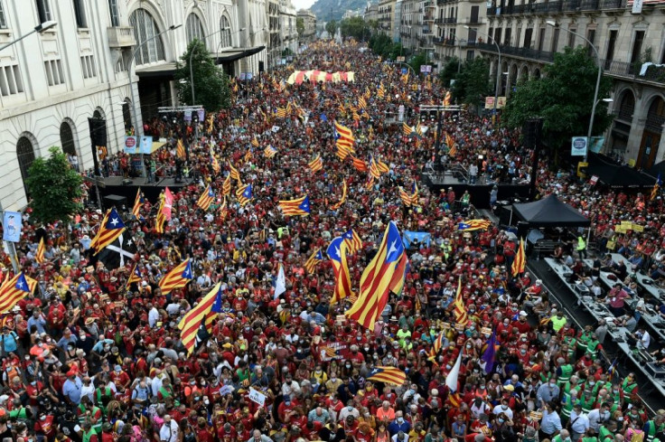 Catalan separatists demonstrate in the streets of Barcelona in September
