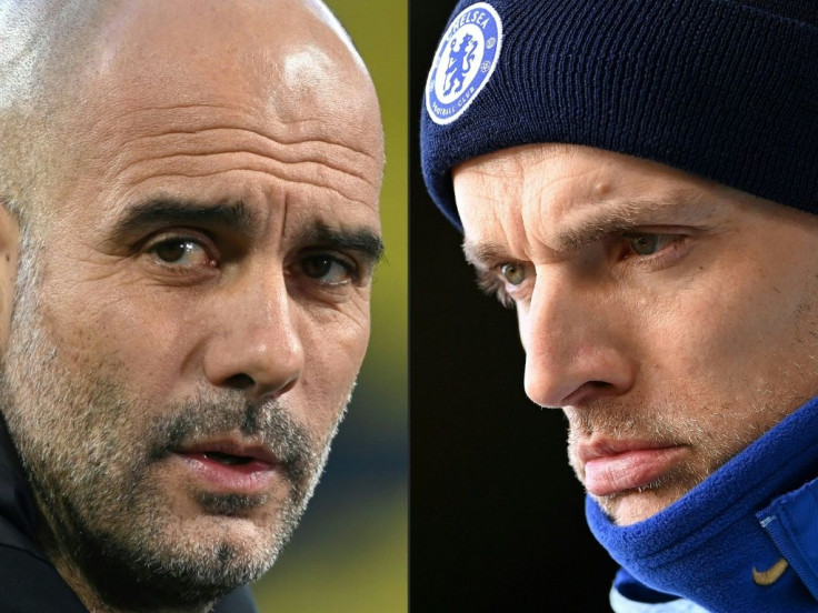 Pep Guardiola (left) is preparing to lock horns with Thomas Tuchel in the Premier League