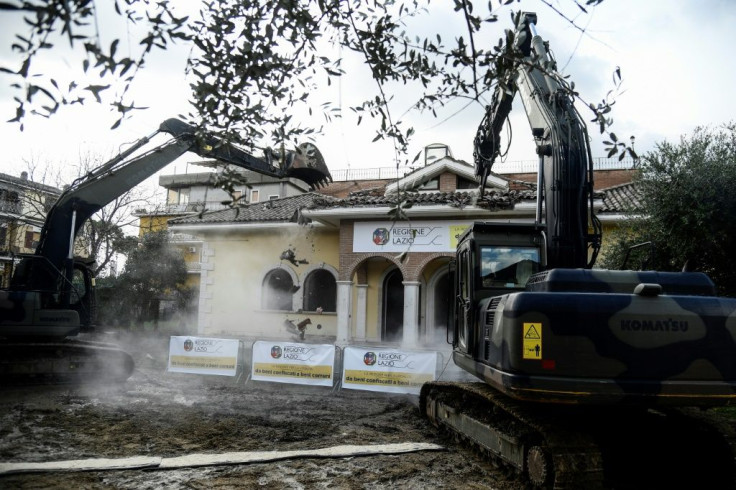 Rome's mayor ordered eight illegal and typically ornate Casamonica villas bulldozed in 2018