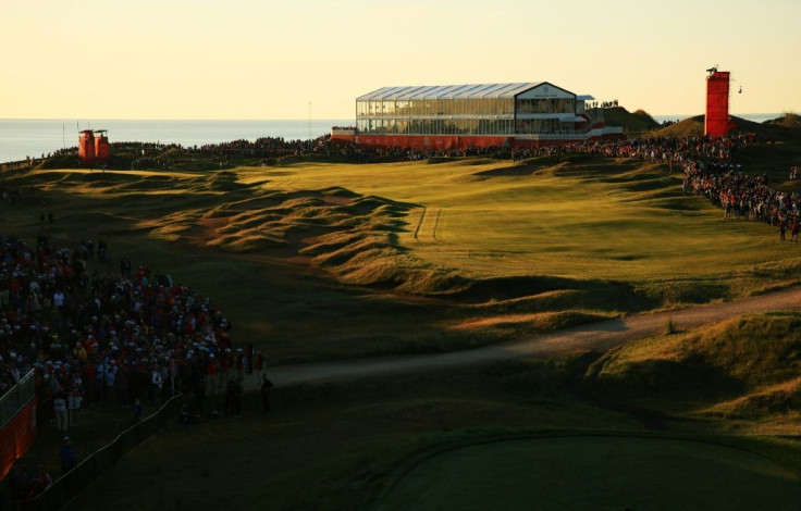 Fans line the first hole at Whistling Straits for the morning fourballs matches on the opening day of the Ryder Cup