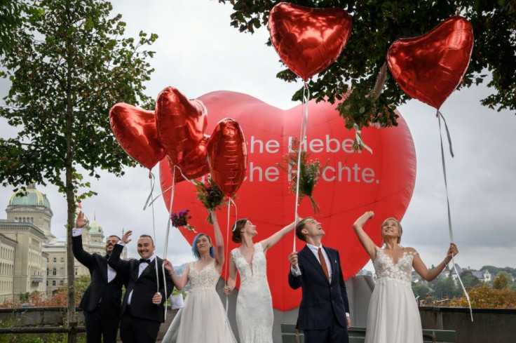 Swiss celebrate after voters approved same-sex marriage in a referendum