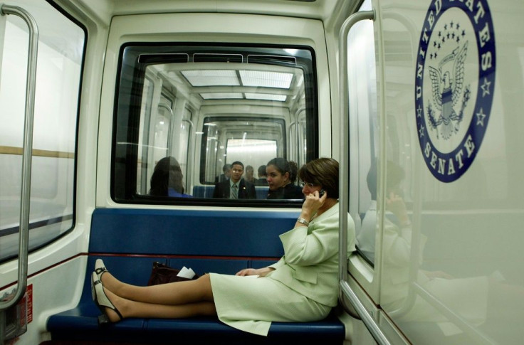 The journey is just enough time for lawmakers such as Democratic Senator Amy Klobuchar, pictured in 2008, to engage in serious political conversation, idle gossip, an impromptu press conference or a pleasant daydream