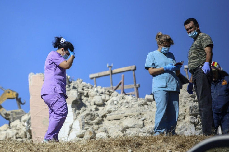 Rescue workers searched for survivors in the rubble of a church  in Arkalochori