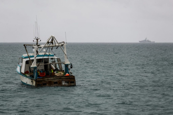 Britain sent two naval patrol boats to the scene of a protest off Jersey by French fishermen in May