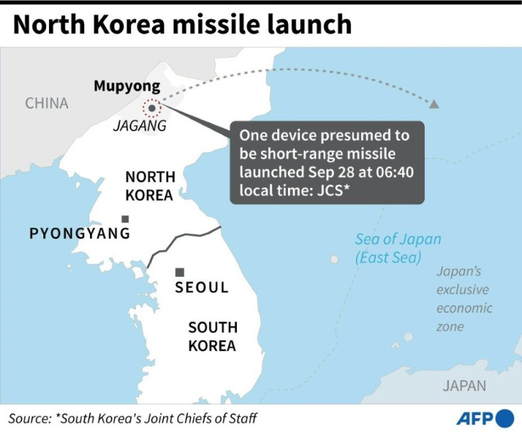 Map showing launch site in North Korea