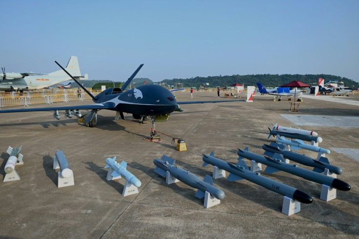 China showcased its new air power at Zhuhai, with a range of drones on display including the WL-10