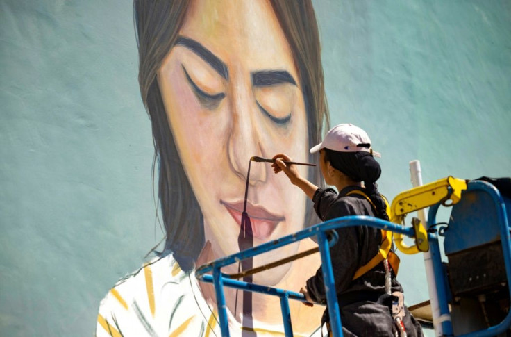 Imane Droby, a female street artist who also took part in the festival, says women have to "double the effort" to make their mark