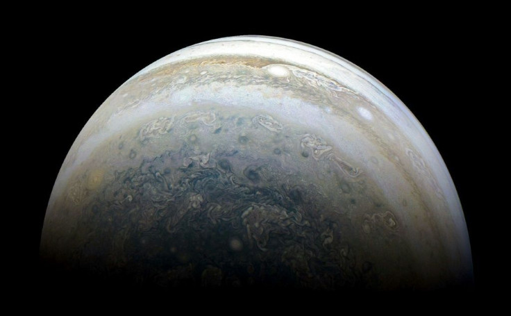 This NASA photo released on July 2, 2018 shows Jupiter's southern hemisphere captured by NASA's Juno spacecraft on the outbound leg of a close flyby of the gas-giant planet