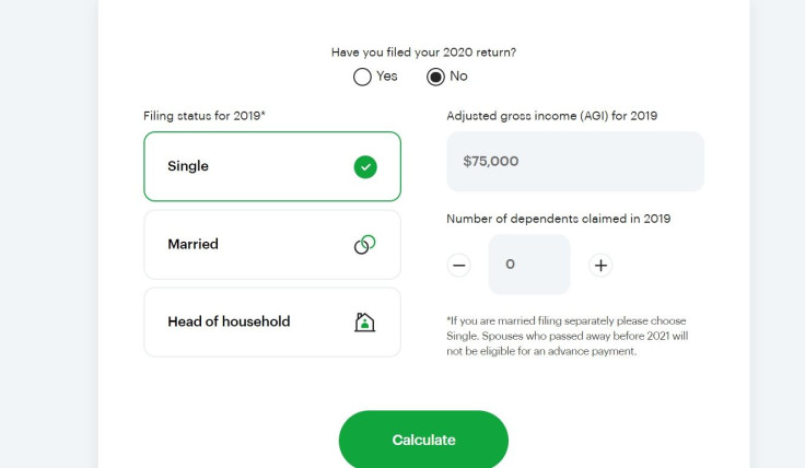 H&R Block Stimulus Check Calculator