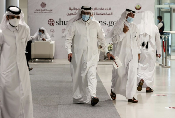 Qatari candidates register on August 22, 2021 in Doha to run in the first election for the Shura Council
