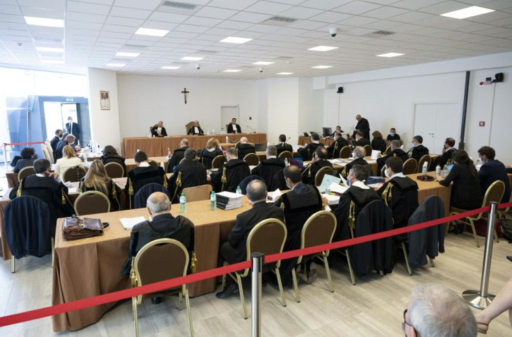 Cardinal Angelo Becciu was one of only two defendants who attended a preliminary hearing in July in the temporary courtroom at the Vatican Museums