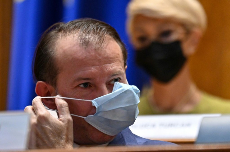 Florin Citu during the no-confidence vote session in parliament. He had only been prime minister since December