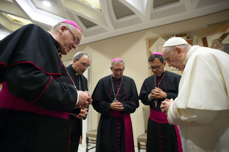 The pope prayed with four French bishops on Wednesday and invited French Catholics to 'ensure that the Church is a safe home for all'
