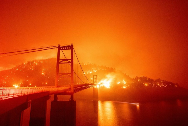 "The road over the Bidwell Bar Bridge seemed to run straight into the heart of the flames," AFP photographer Josh Edelson said