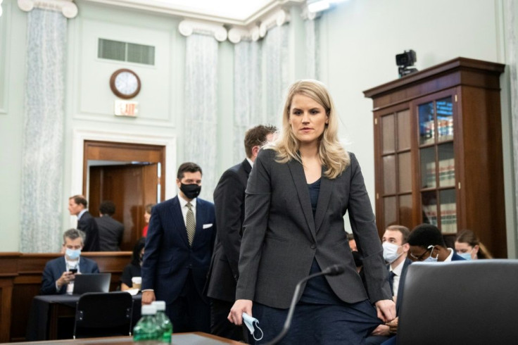 Former Facebook employee and whistleblower Frances Haugen arrives to testify before lawmakers