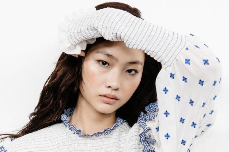 Model Hoyeon Jung is seen backstage ahead of the Philosophy Di Lorenzo Serafini show 