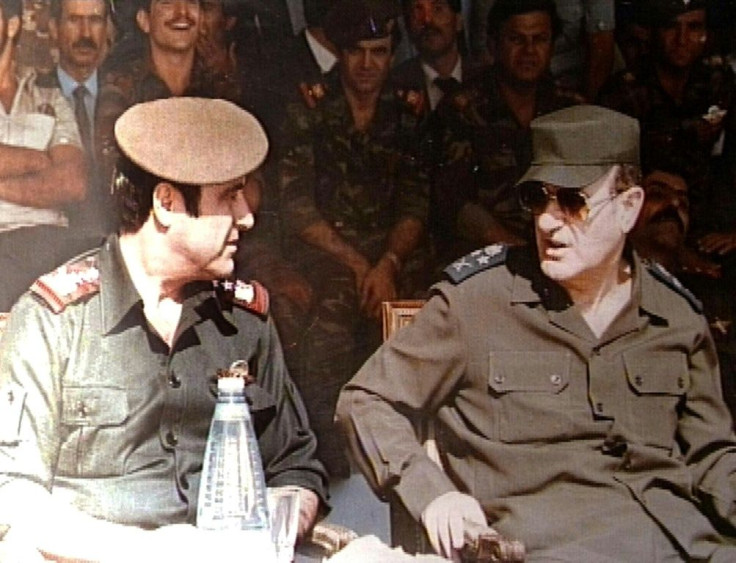 Former Syrian vice president Rifaat al-Assad (L), who has returned home from 36 years of exile to avoid serving jail time in France, is pictured with his brother, then president Hafez al-Assad, in 1984