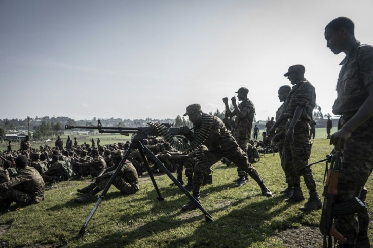 Ethiopian National Defence Force soldiers pictured during training in Amhara in September