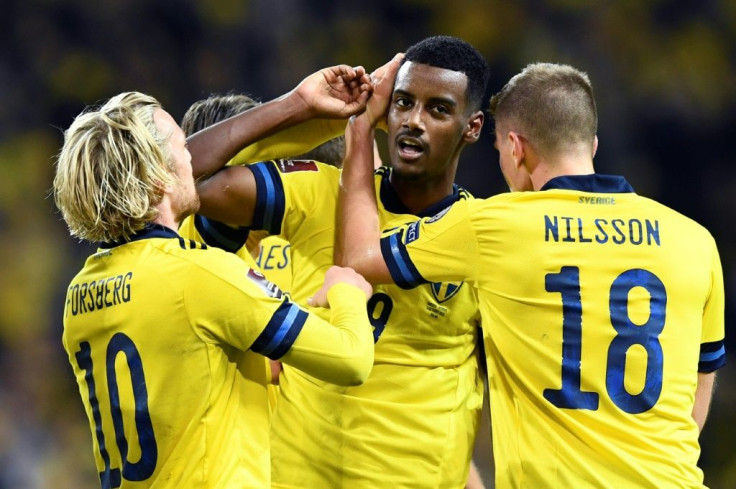 Alexander Isak (C) scored a brilliant goal for Sweden