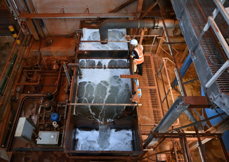 Huge volumes of water surge through the former colliery's treatment plant