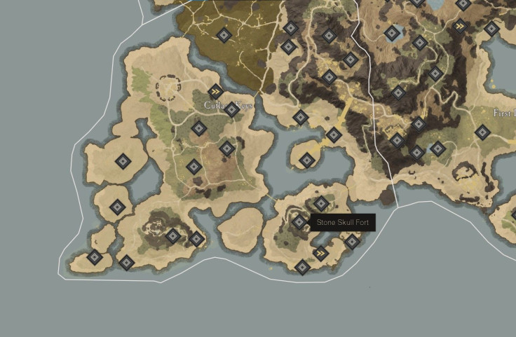 Stone Skull Fort is found directly south of the Cutlass Keys settlement in New World