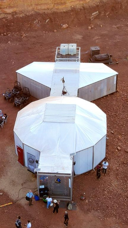 The simulated Mars base where the team will live, in the Ramon Crater in Israel's southern Negev desert