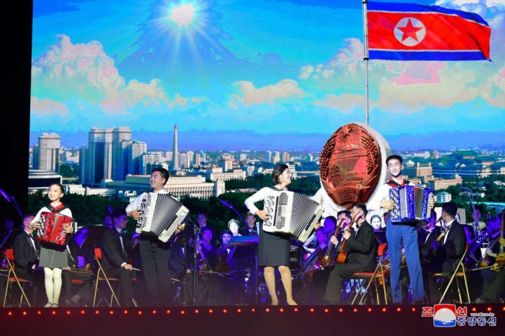 A performance to mark the 76th anniversary of the Workers' Party of Korea, at Pyongyang Circus Theater