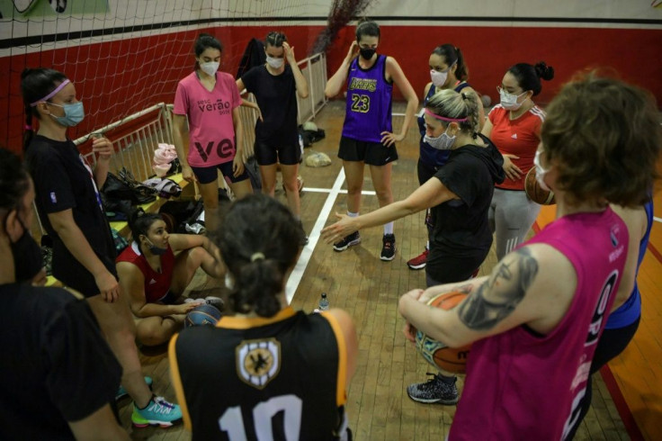 The Fulaninha amateur basketball team practice in Sao Paulo -- more and more Brazilians are following basketball and the NBA, including a large number of women