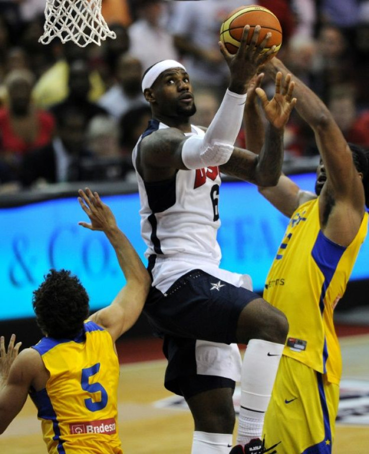 NBA Superstar LeBron James has a following in Brazil -- here, he is seen playing an exhibition for Team USA against Brazil in Washington in 2012